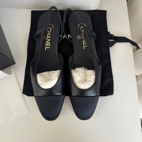 Chanel Slingback Patent calfskin leather flats 36.5 - Picture 6 of 9